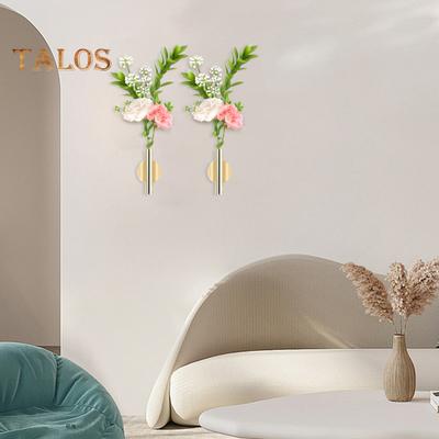 Supporto da parete in metallo per fiori, autoadesivo, senza foratura, rotondo, a forma di cuore, per esposizione di fiori secchi veri, per casa, ufficio, soggiorno, parete, porta, veranda