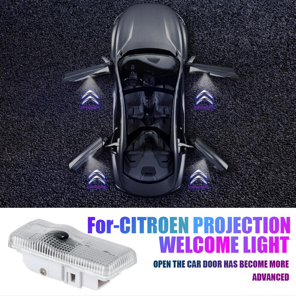 2PCS Led Car Door Welcome Light Projector Lamp Car Accessories For Citroen C3 Aircross C5 C4 Sega Berlingo Picasso C-ELYSEE C1