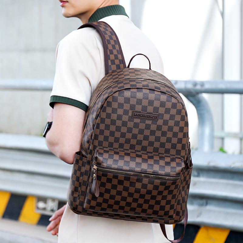 Women's backpack versatile presbyopia backpack PU backpack large capacity school bag couple backpack
