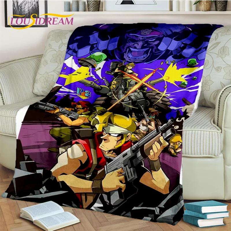 Cartoon Metal Slug Gamer Retro Game Blanket,Soft Throw Blanket for Home Bedroom Bed Sofa Picnic Travel Office Cover Blanket Kids