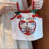 Girls Summer Cherry Camisole And Shorts Set Sweet Cute Fashionable Baby Girl Two Piece Outfit For Warm Weather