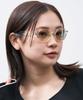 Crown Panto Sunglasses Clear Frame Color Lens UV Protection UV Protection Unisex Stylish [Zoff] Boston-style (Yellow (Clear)) Women's [ZA241G04_50A1