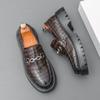 Men Summer Winter Casual Formal Shoes Leather Breathable Comfortable SlipOn Casual Brown Business Thick Bottom Slip Wedding Four Seasons Footwear