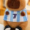 Capybara Plush Toy Soccer Football Basketball Fan Mascot Soft Stuffed Animal for Sports Lovers Birthday Gift Home Decoration