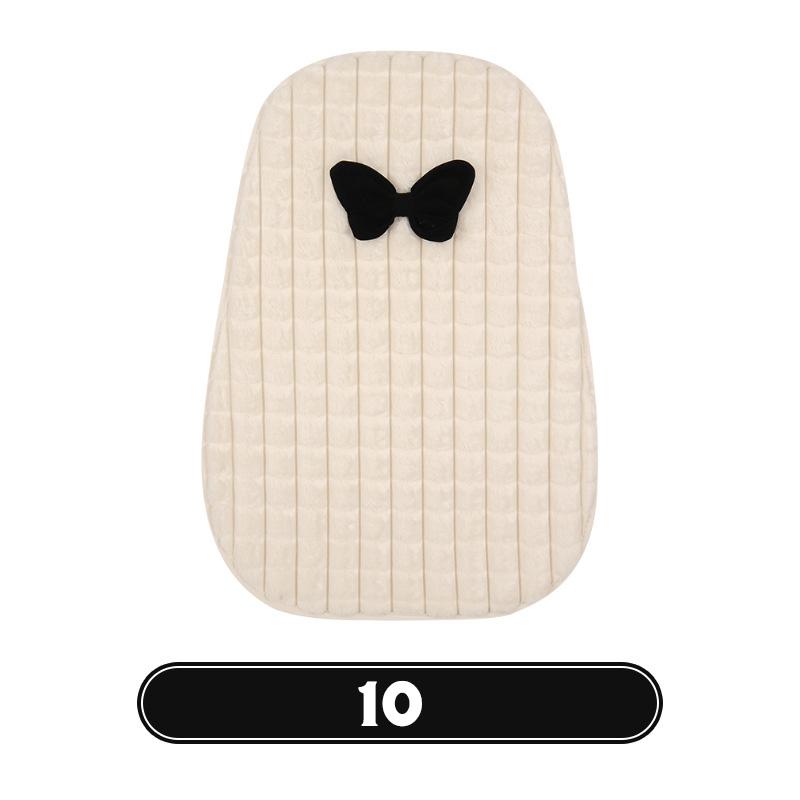 Bowknot Women's Car Seat Cover Winter Plush Warm Girl Cute Car Cushion Bow Headrest Waist Pink Interior Accessories