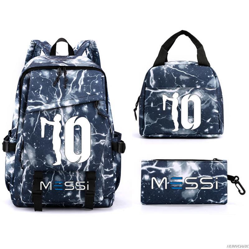 Football Printed Student Backpack Multifunctional Usb Interface Large Capacity Leisure Travel Backpack