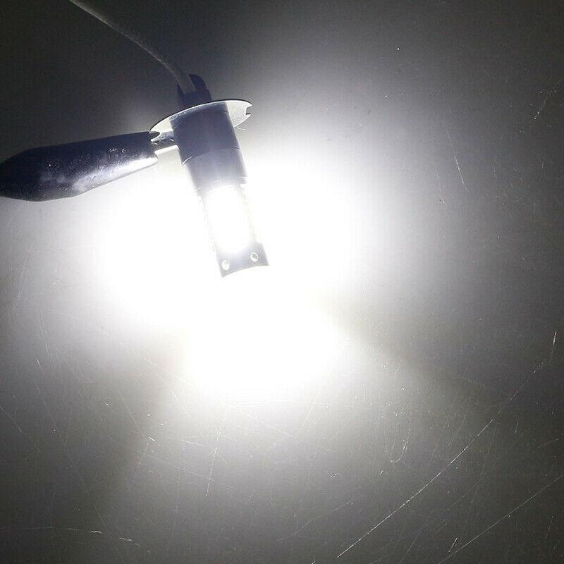 2pcs Car H3 LED Fog Lights High Power Lamps Daytime Running Light Bulbs Super Bright Canbus 6000K White Lamp Bulbs 7