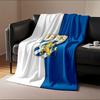 Blue and White Lion Emblem print blanket soft and cozy perfect for the living room bed sofa or a nap,gift