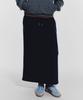 Minasu Terry Fleece Long Skirt_Navy