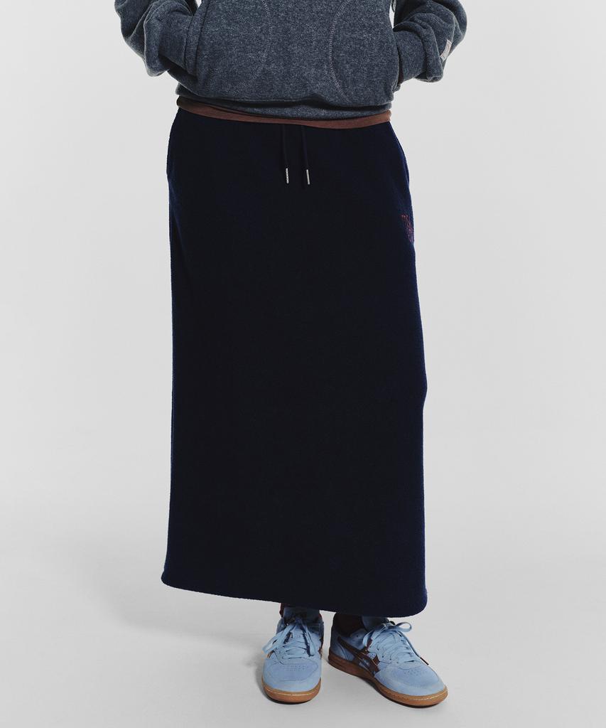 Minasu Terry Fleece Long Skirt_Navy