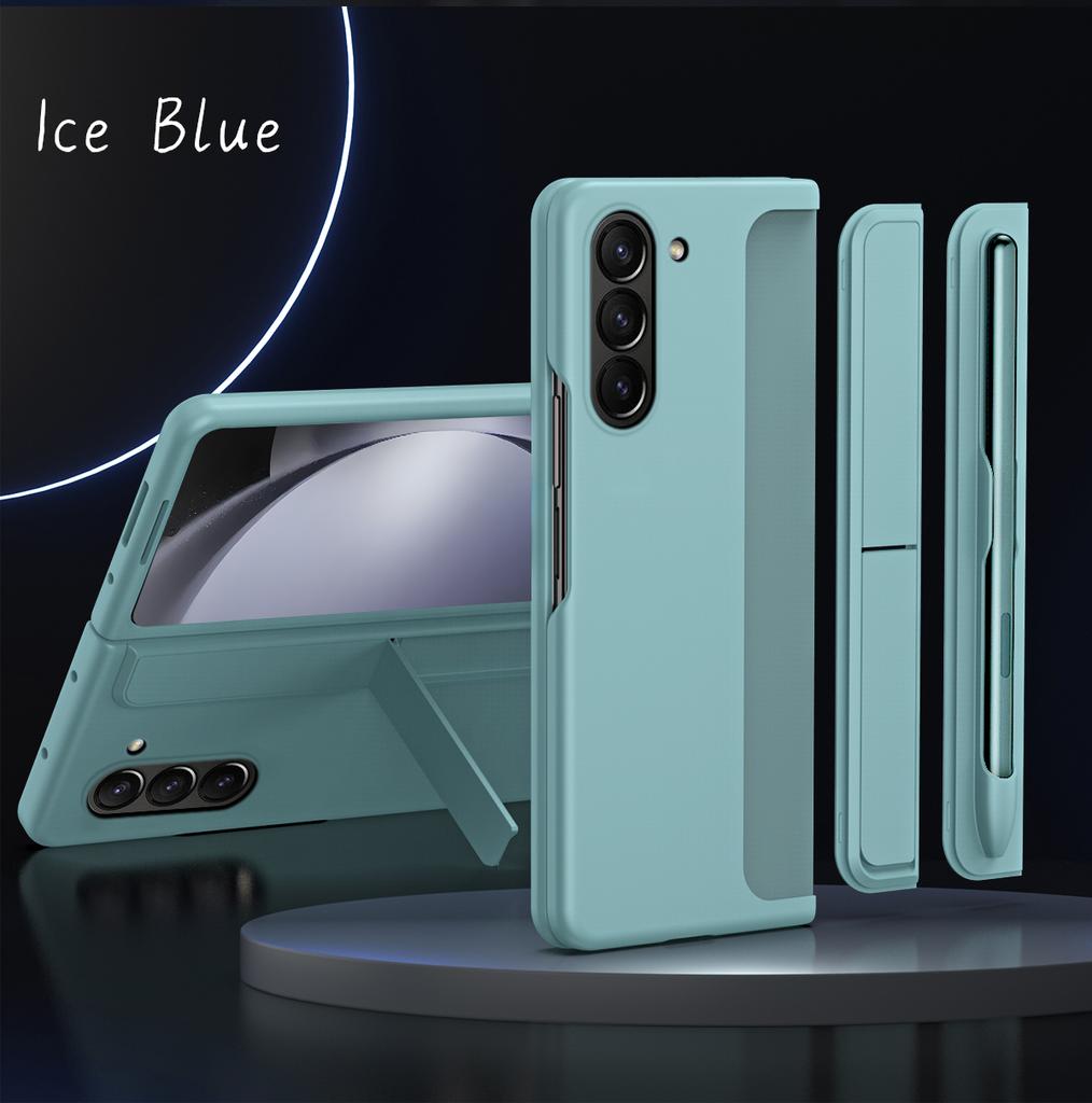 For Samsung Galaxy Z Fold 6 5 4 3 Case Removable Pen Holder Invisible Bracket Kickstand Hard PC Matte Cover with Touch Pen with Stand Holder