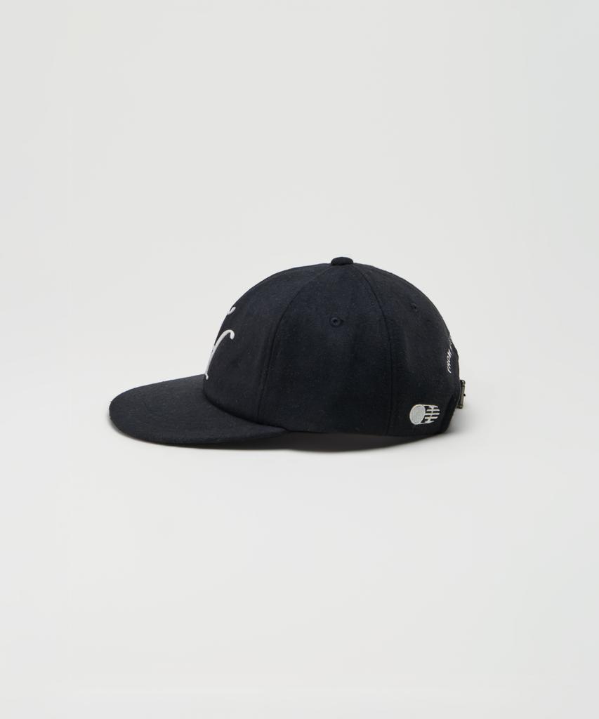 Teulaepighamoni Wool Blend Th Applique Logo Deep-Fit 6-Panel Cap_Black