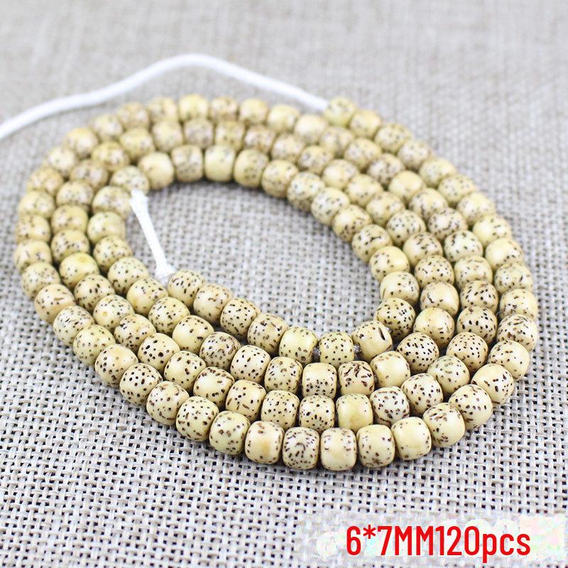 Golden Yellow Star Moon Bodhi Beads Bracelet - 108 Beads Rosary, Hainan Traditional Material