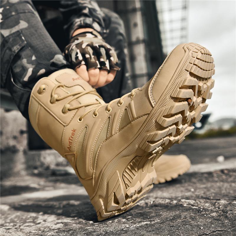 Herren Wanderschuhe Outdoor Rutschfest Atmungsaktiv Lässige Sportschuhe Herren Stiefeletten Dicksohlige Stoßdämpfende High-Top Stiefel Herren