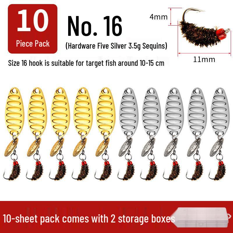 Modified Fly Fishing Hooks: Flat Vibration Spinner, Dragon Scale Micro Lures for Mandarin Fish & Crucian Carp