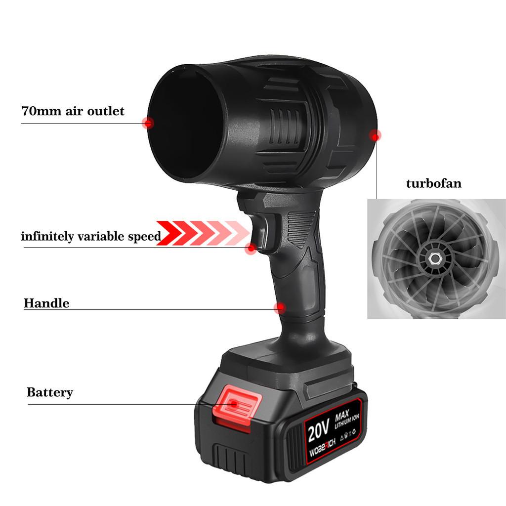 Cordless Violent Turbo Jet Fan Portable High Power Hair Dryer Household Mini Handheld Air Blower Black