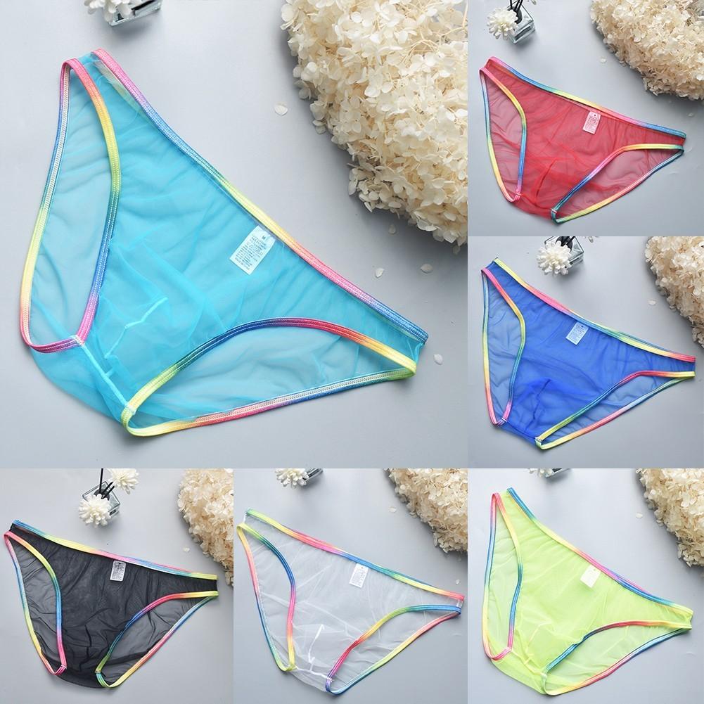 Mens Sexy Low Waist Briefs Mesh Underwear Low Waist Mens Sexy
