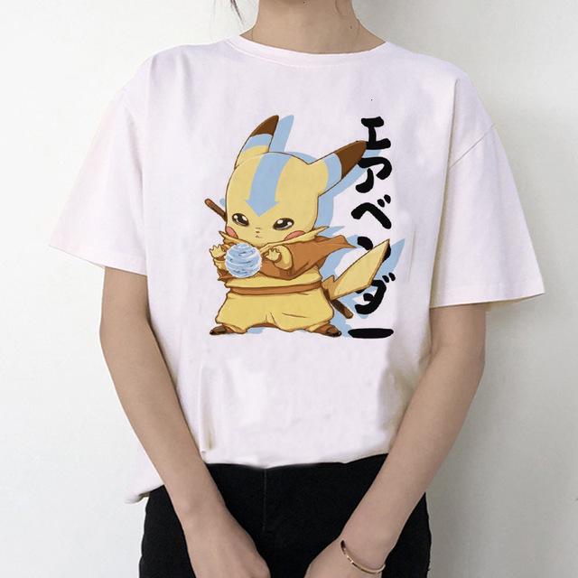 Pokemon Go Kawaii Pikachu Harajuku Camiseta Mujer Ullzang Divertida Anime  Camiseta 90s Linda Dibujo Animado