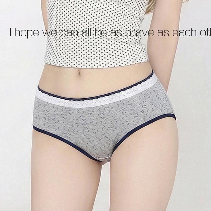 Girl Spring and Autumn Sweet Romantic Lace Pure Cotton 10A Antibacterial Extended Crotch Waist Triangle Briefs