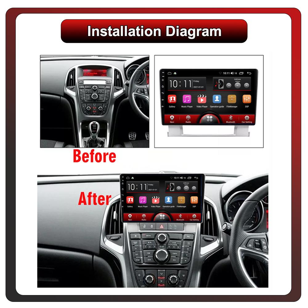 2Din Android Car-Play Car Radio,Buick Excelle Opel Astra J 2009-2017,Multimedia Player Head Unit Stereo GPS Navigation BT WIFI,1+16GB