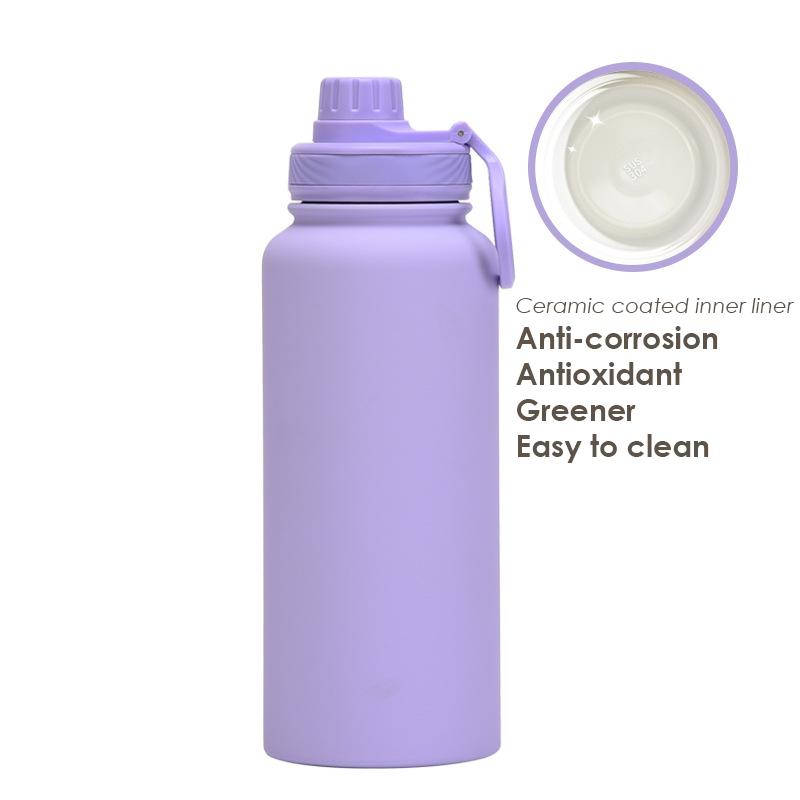 PuraCool Personalisierte Wasserflasche | 1000ml Kundenspezifische Thermosflasche | Keramische Korrosionsschutzbeschichtung Becher