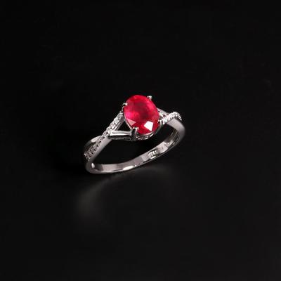 Elegante anello con rubino naturale pieno nobile nobile Argento sterling 925 gioielleria raffinata regalo di anniversario e fidanzamento per donna