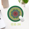Ethnic Style Pattern Round Small Creative Thickened Mouse Pad Keyboard Pad Office Cup Table Mat Production