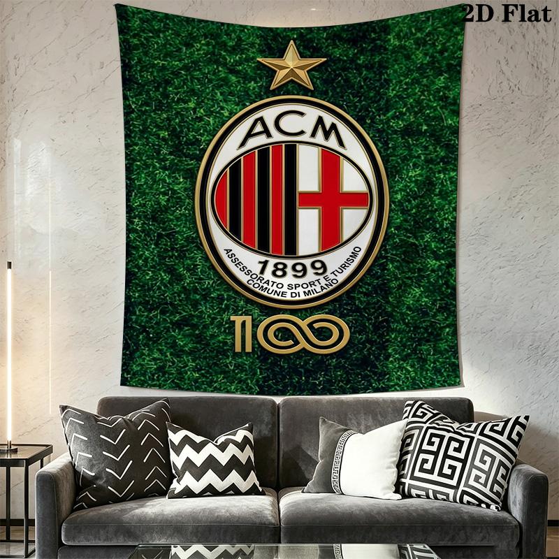 Ac Milan Crest Wallpaper Threepiece Set 1 Duvet Cover 2 Pillowcase Without Core Christmas Birthday Gift Soft And Comfortable