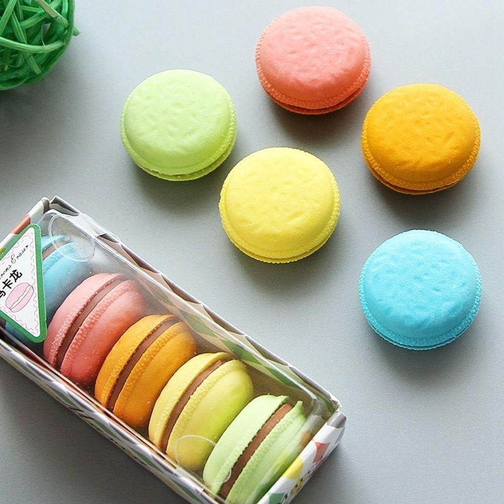 5 Pièces Macaron Gommes Créatives Gommes à Effacer Cadeau pour Filles Fournitures d'Écriture Scolaires et de Bureau Papeterie Mignonne