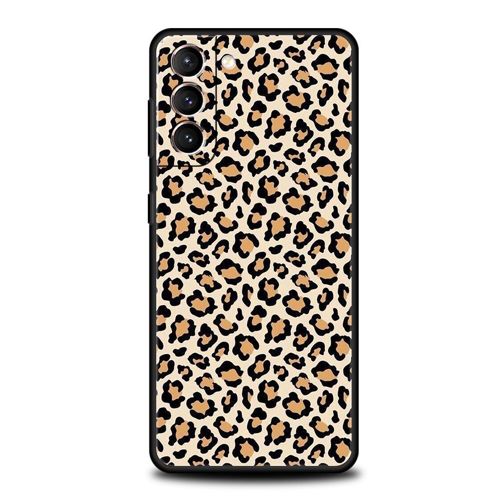 Phone Case For Samsung Galaxy S24 S23 S22 Ultra S20 S21 FE 5G S10 S9 Plus S10E S8 S7 Edge Silicone Cover Leopard Cheetah Print