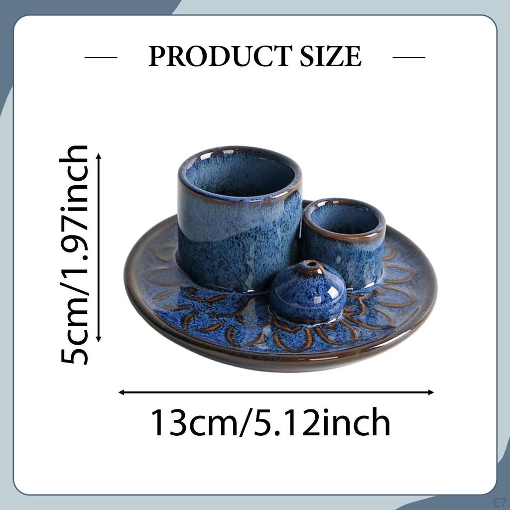 Incense Burner Candles Holder Accents Home Furnace Desk Gift Sage for 3mm Sticks