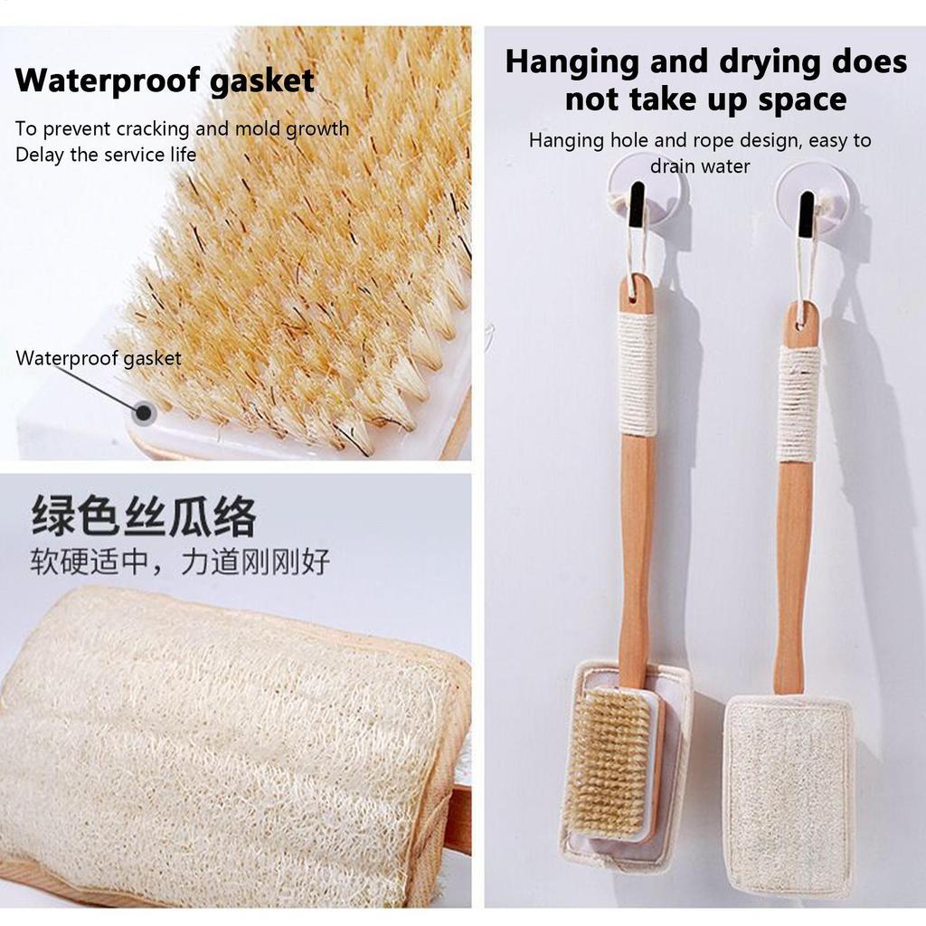 Loofah Bath Brush Loofah Brush Long Handle for Shower Exfoliation Body Deep Cleaning Luffa Sponge for Women Men Adults Family