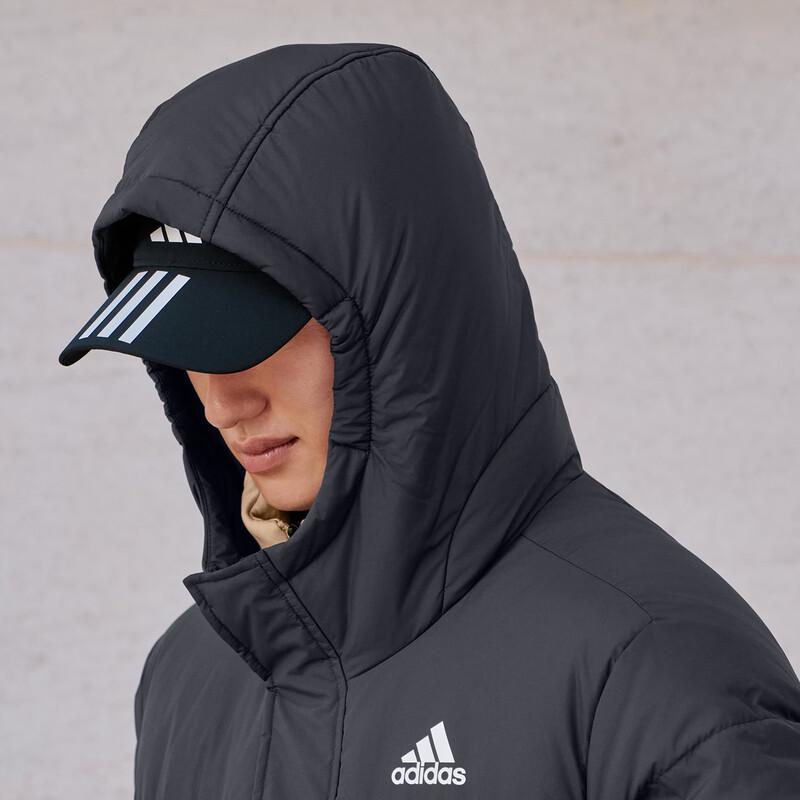 Adidas Water-Repellent Hooded Long Down Jacket