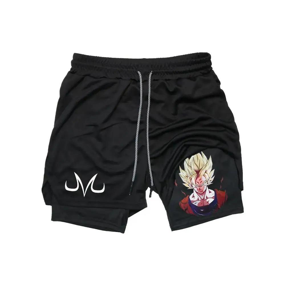 Anime Printed Summer Thin Men's Fitness Sports Double Casual Pants