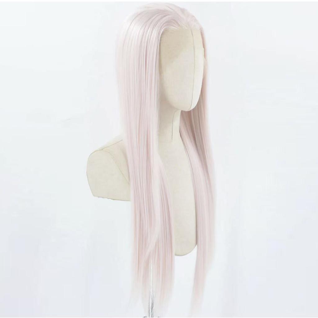 Light Pink Lace Front Wig for Women Long Silky Straight & Body Wave Synthetic Hair Heat Resistant Natural Hairline Daily Cosplay