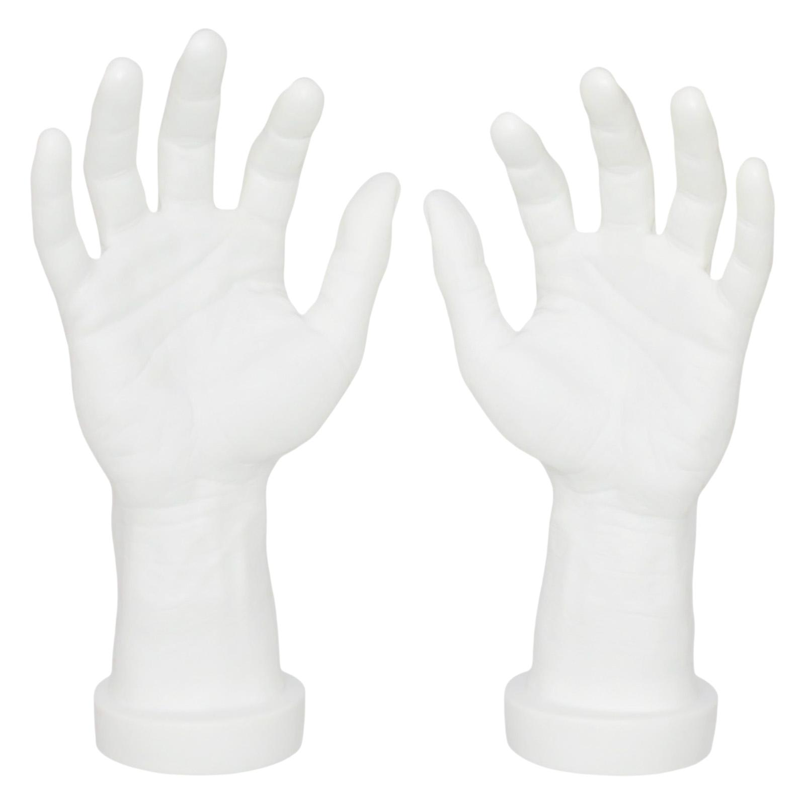 

Набір з 2 чоловічих моделей рук, реалістичні виставкові реквізити, штучні людські руки, манекен для демонстрації ювелірних виробів та Хелловінських жартів білий