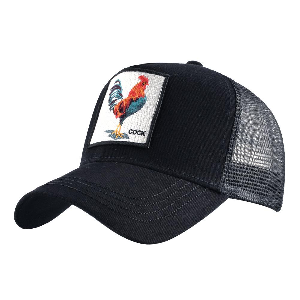 European & American Retro Cotton Embroidered Animal Mesh Baseball Cap