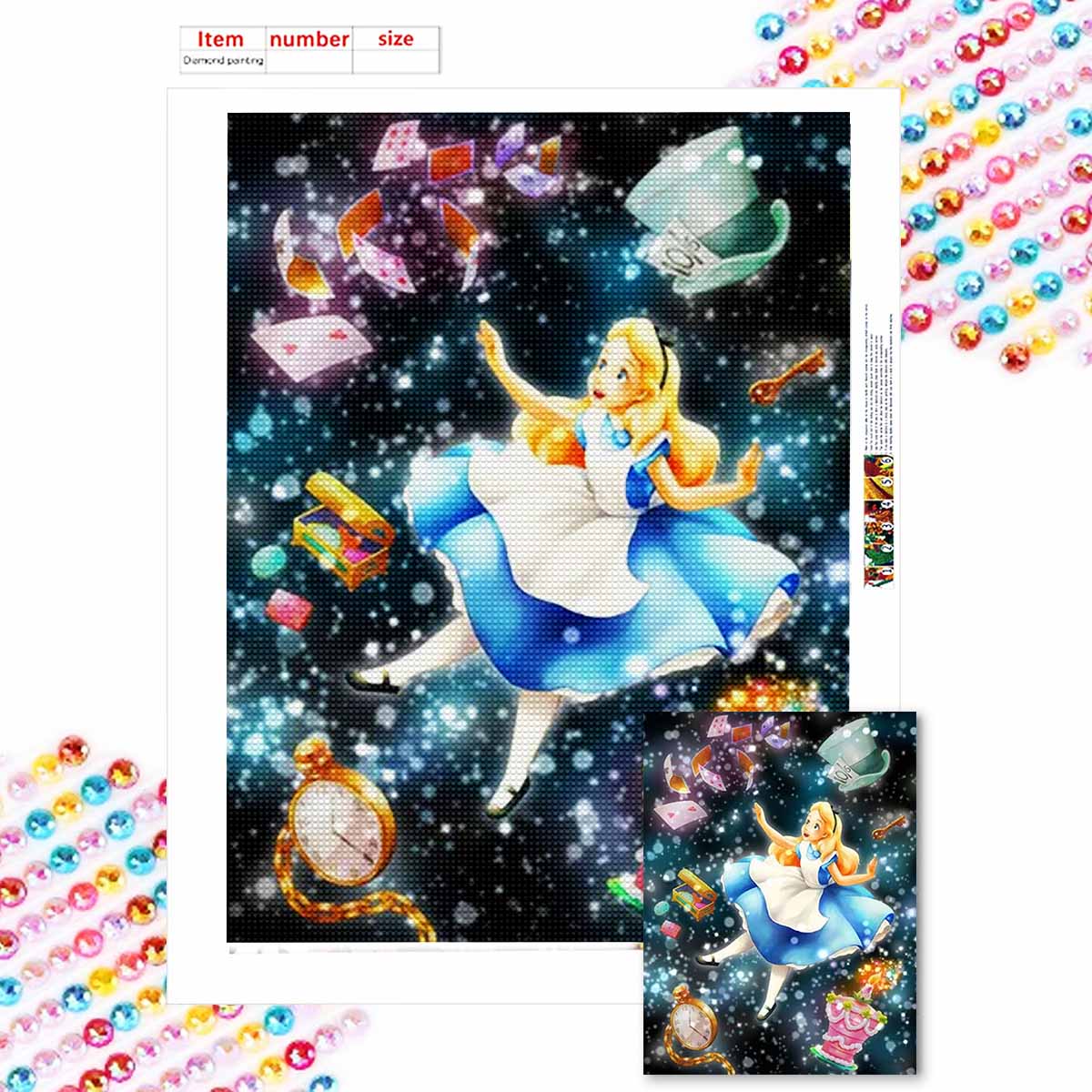 

5D Алмазная мозаика Сделай сам Погрузись в сказку Полная выкладка Стразы Мозаичная вышивка Изделия ручной работы Домашний декор Подарок Round 20x30cm