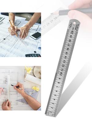 Metall-Lineal Edelstahl-Lineal Schreibwaren Zeichenbedarf Handwerkzeuge Präzisions-Doppelseitiges Messwerkzeug