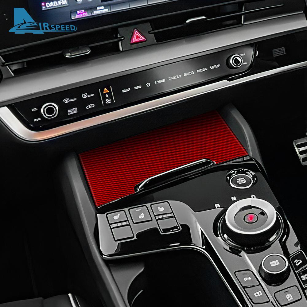 Real Soft Carbon Fiber Sticker For Kia Sportage 2022 2023 2024 2025 LHD RHD Car Central Control Storage Box Interior Accessories