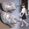 Cute Girls Shoes Mesh Closed-Toe Sport Sandals New Style Fashion Sneakers for Older Kids, Toddler Casual Shoes for Girls