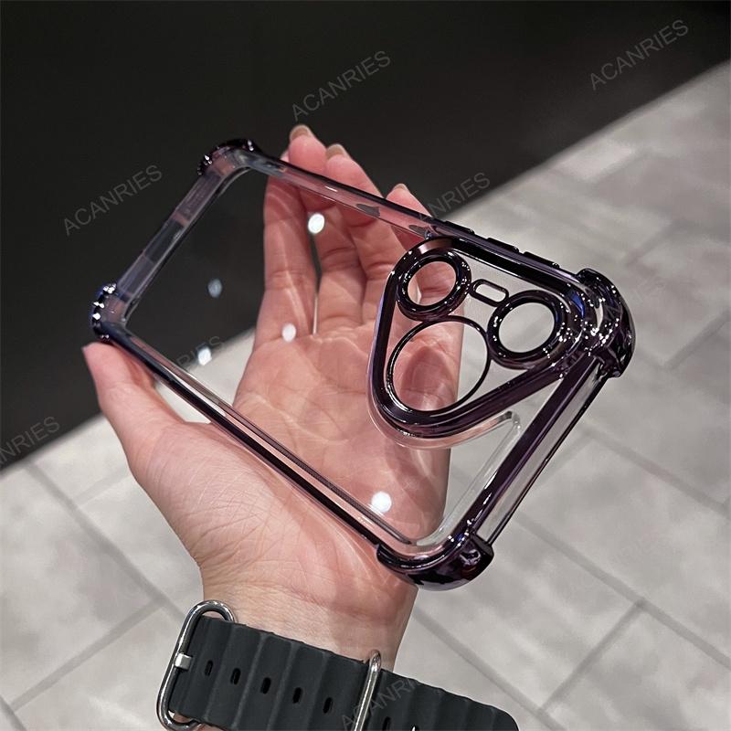 

Мягкий силиконовый чехол с четырьмя углами и утолщением для Huawei Pura 70 Pro P60 P50 P40 P30 Mate 30 40 P 50 60 50E 30pro Cover Pura 70 Pro фиолетовый