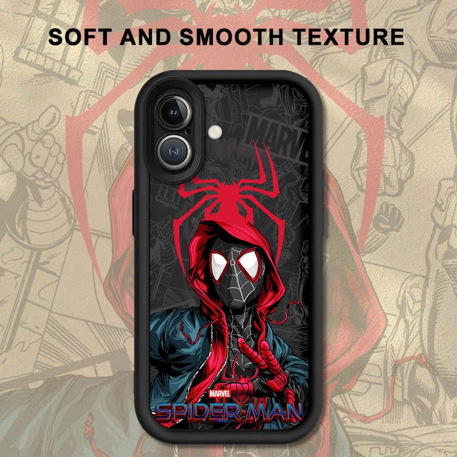 Soft Shell Phone Case for iPhone 15 16 14 Plus XR XS Max 13 12 11 Pro Max 17 Air 16e Marvel Cute Spider Men