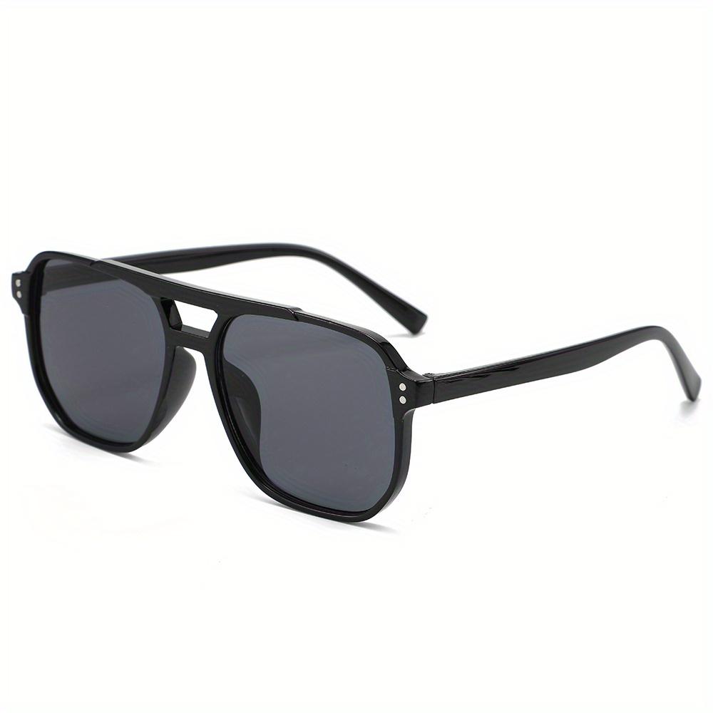 

1/2 шт.-Винтажные квадратные солнцезащитные очки для женщин и мужчин, толстая оправа, двойные переносицы, очки, женские шикарные многоугольные солнцезащитные очки, оттенки чёрный