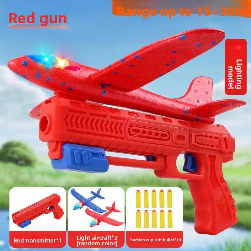 Internet celebrity explosion ejection foam plane handheld launch gunner throwing children flying outdoor sports toys