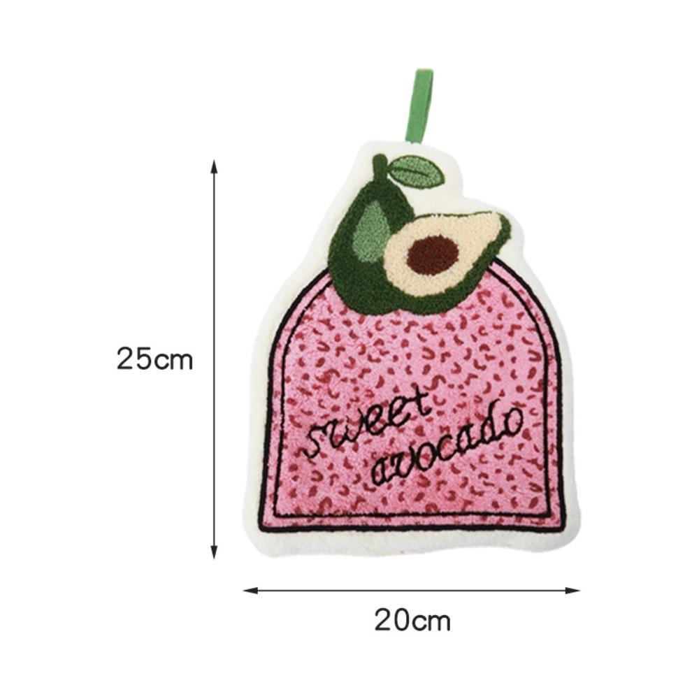 

High Quality Coral Velvet Fruits Hand Towel Thickened Hanging Wipe Cloth Absorb Water Quick-dry Kitchen Handkerchief авокадо