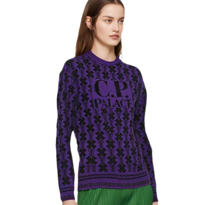 Palace X C.P. Company Lambswool Knit Purple Unisex Tops P23CPKW002