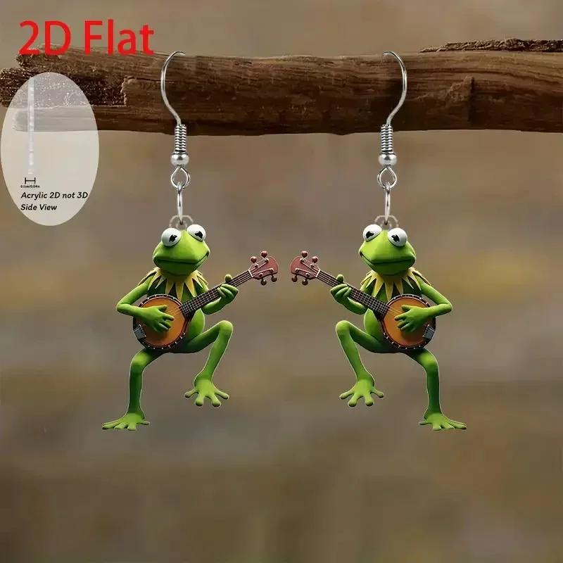 2D Flat Angry Black Cat Women Acrylic Earrings Fashion Cute Small Animals Unique Earrings for Girls Accessories Personality Gift