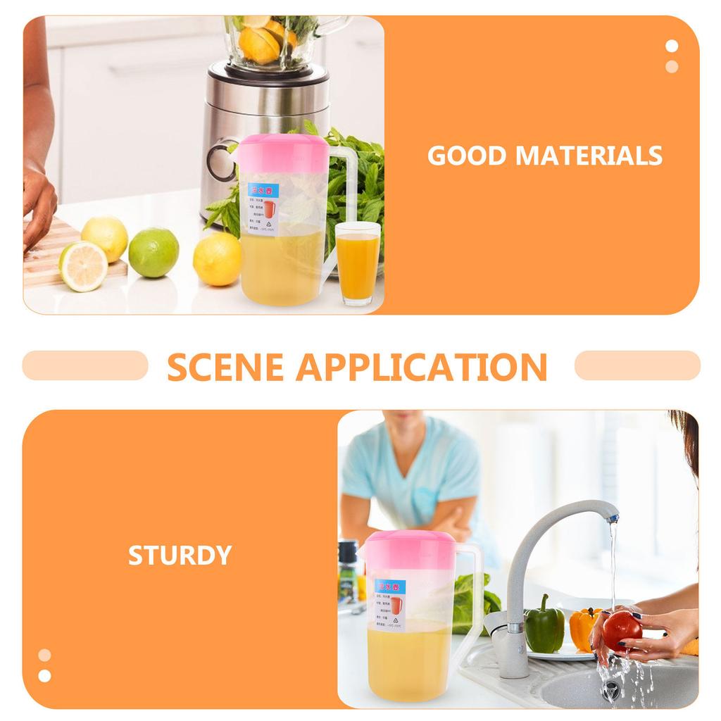 5000Ml White Cold Water Jug Leak Proof Wide Mouth Plastic Pitcher with Graduated Scale Lid for Cold Drinks Juice Iced Tea Home