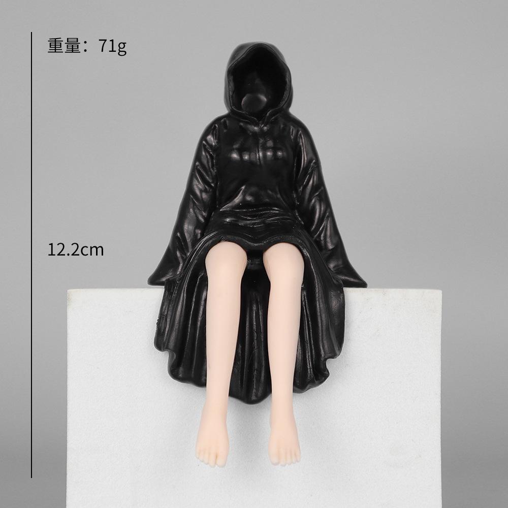 

New Black Robe Queen Figurine Halloween Mysterious Statue Car Accessory Ornament Desktop Decorative Item Gift